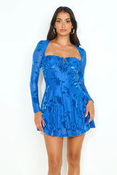 New City Long Sleeve Mini Dress Blue